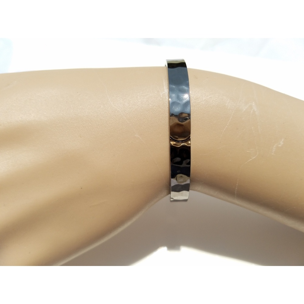 Hematite Hammered Bangle Bracelet